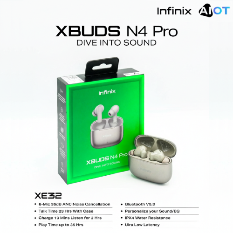 Infinix X BUDS N4 Pro ANC Active Noice Cancellation Earbuds XE32 Price in Pakistan