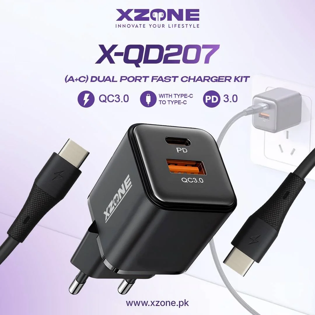 Xzone 20W PD+QC Wall Charger with Type-C Cable  X-QD207