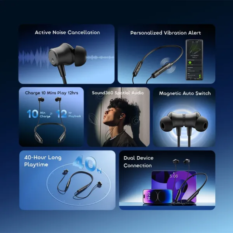 Oraimo Necklace 5 Noise Cancellation & Wireless Earphones (OEB-611)