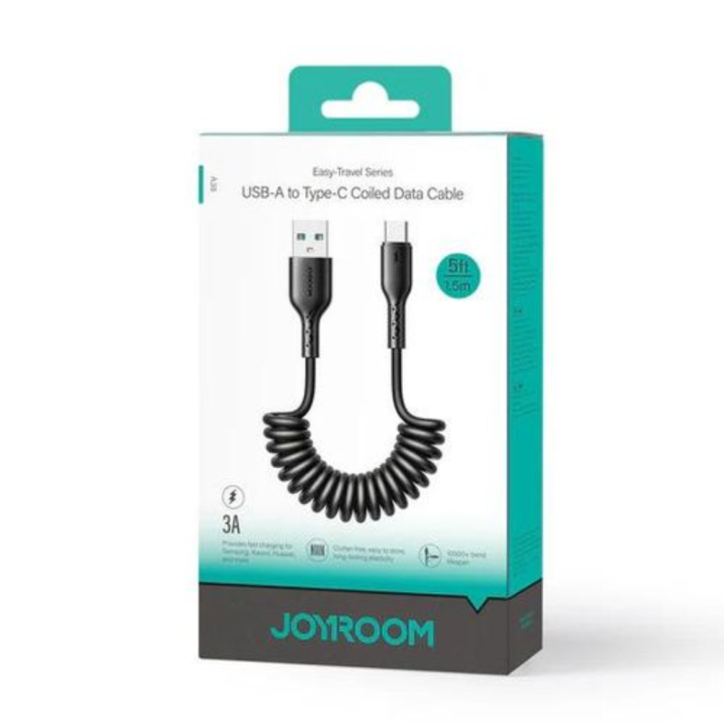 Joyroom Coiled Fast Charging Data Cable (Type-C to Type-C) 1.5m Black ‚Äì S-A43 Price in Pakistan