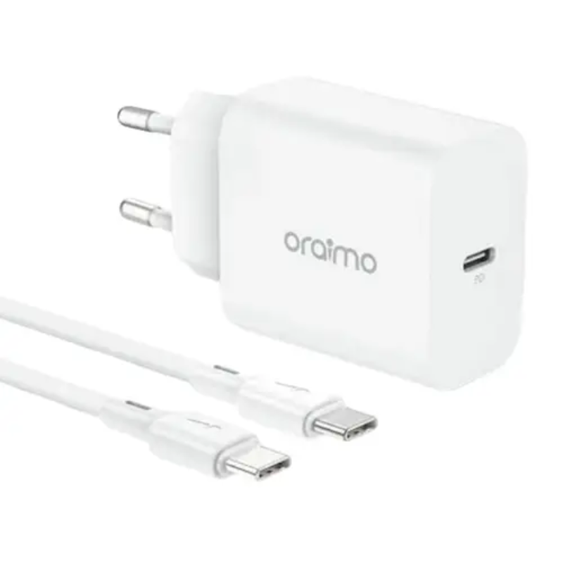 Oraimo PowerCube 20W Fast Charger With Type-C To Type-C Cable White (OCW-E106S+CC54) Price in Pakistan