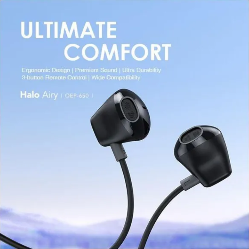 Oraimo Halo Airy Type-C Half In-ear Wired Headphones (OEP-650)