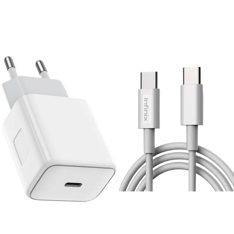 Infinix 30W Wall Charger with Type-C to Type-C 3A Cable XC06