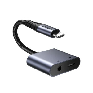 Joyroom 2-in-1 Audio Adapter (Lightning to 3.5mm+Lightning)-Black (Call Version) SY-L01